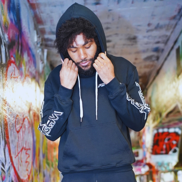 RichLan puff print hoodie (black)